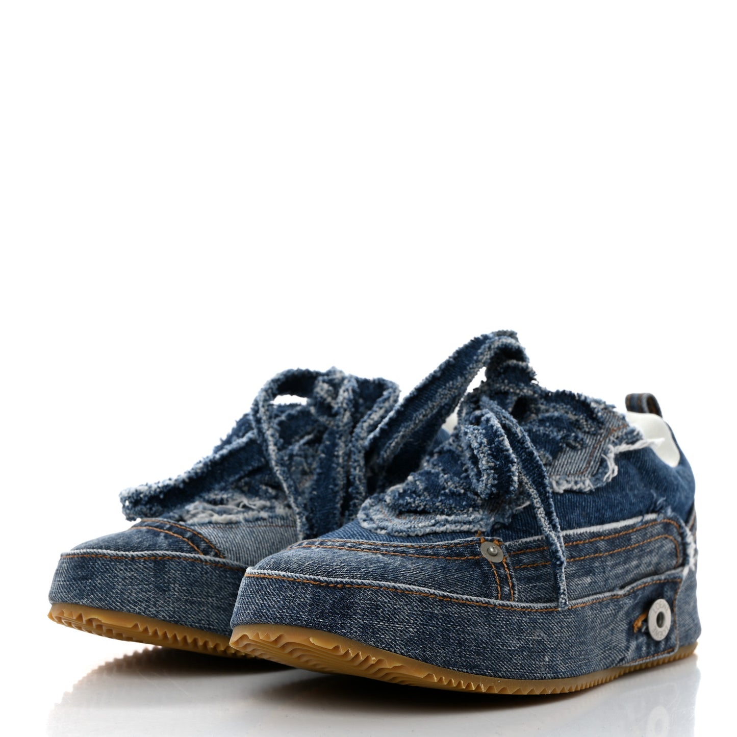 Deconstructed Denim Sneakers 37 Blue