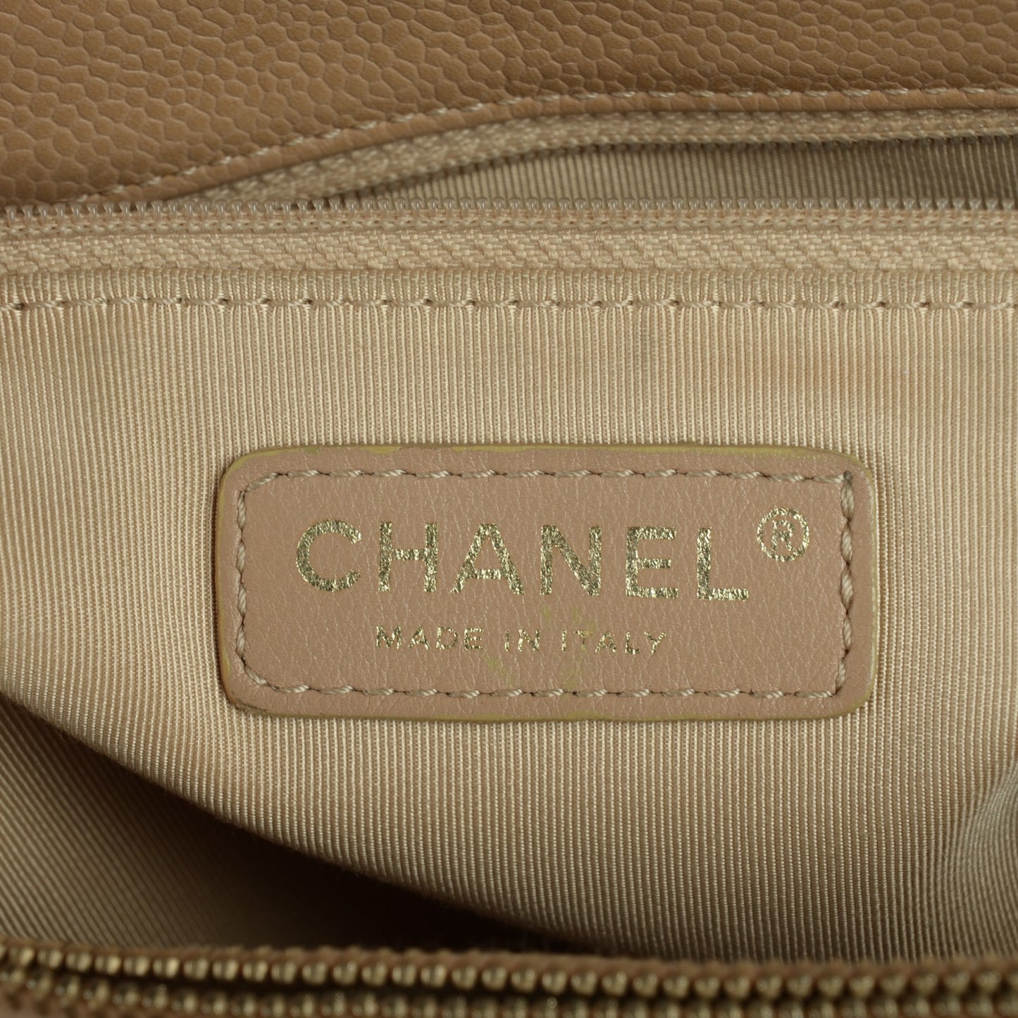 Caviar Quilted Grand Shopping Tote GST Beige