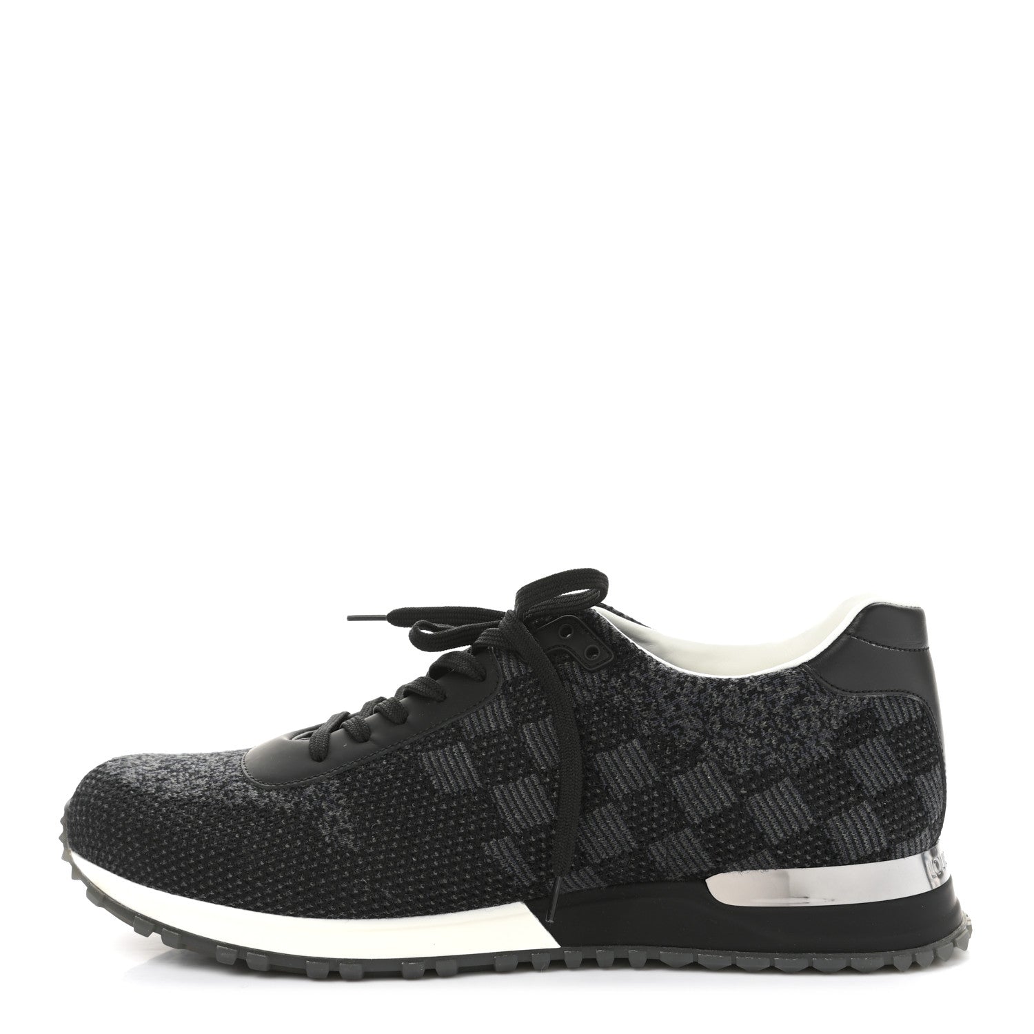 Louis Vuitton Calfskin Damier Run Away Sneakers 9.5 Graphite 1 of 8