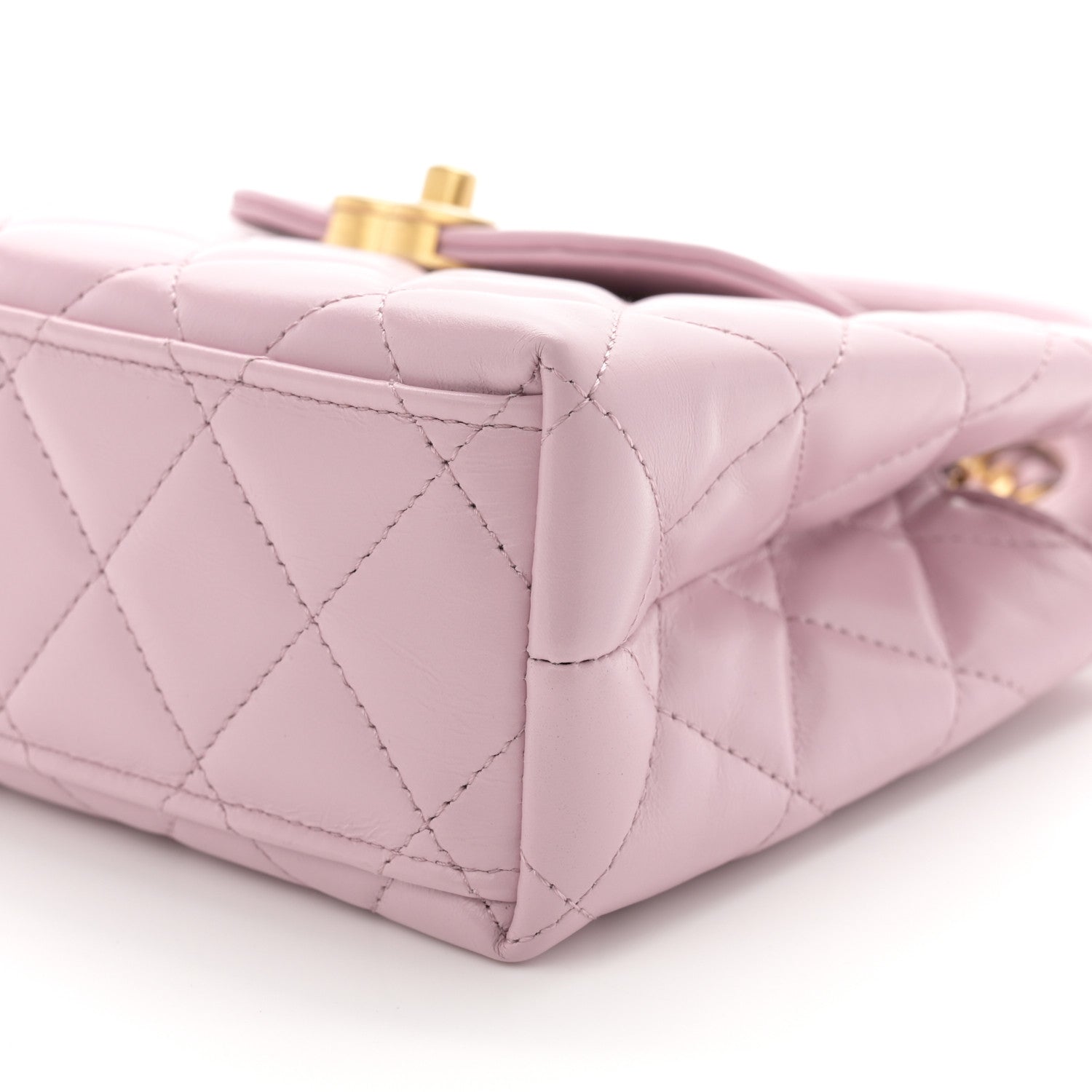 Chanel Shiny Aged Calfskin Quilted Nano Kelly Shopper Pink 10 of 11