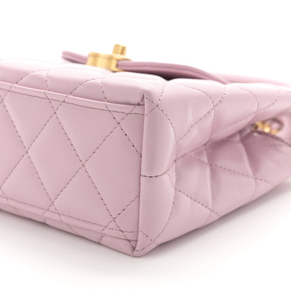 Chanel Shiny Aged Calfskin Quilted Nano Kelly Shopper Pink 10 of 11