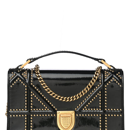 Christian Dior Patent Studded Diorama Flap Bag Black 8 of 13