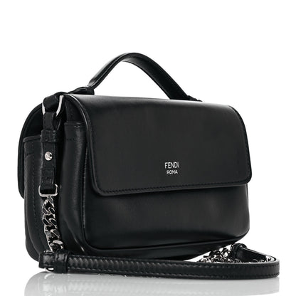 Fendi Shiny Nappa Trapuntata Micro Double Baguette Black 3 of 10