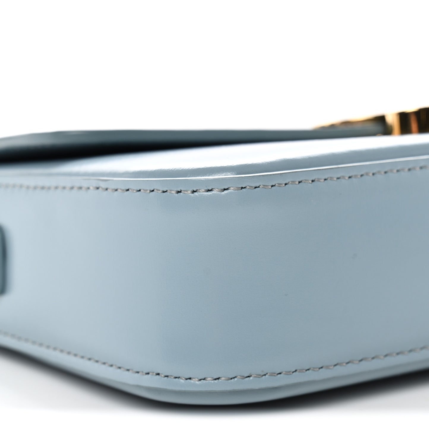 Shiny Calfskin Triomphe Shoulder Bag California Blue