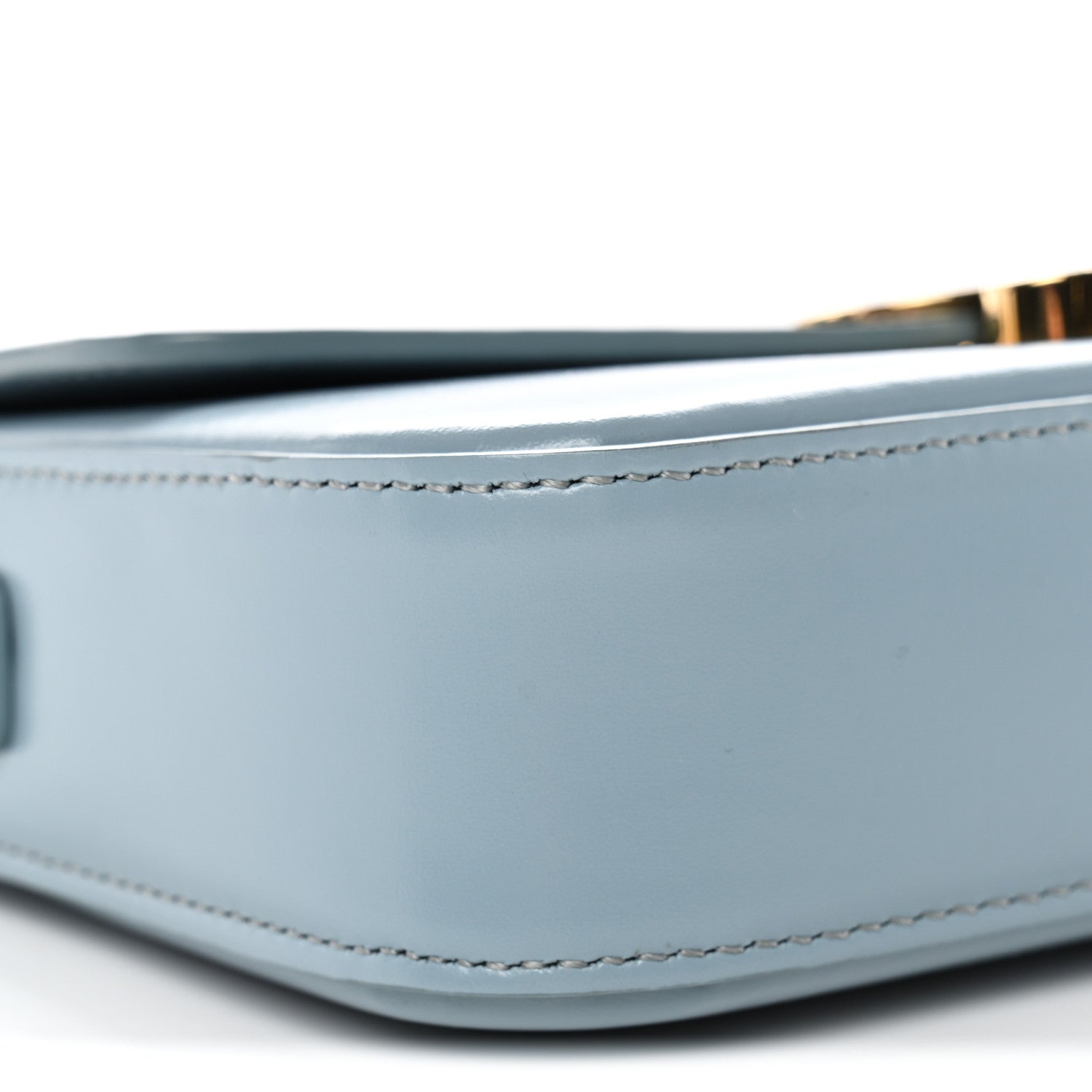 Celine Shiny Calfskin Triomphe Shoulder Bag California Blue 9 of 10
