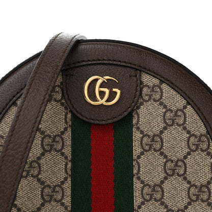 Gucci GG Supreme Monogram Web Mini Ophidia Round Shoulder Bag Brown 8 of 11