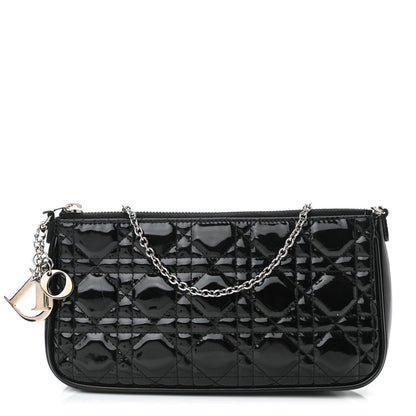 Christian Dior Patent Cannage Chain Pouch Black 1 of 10