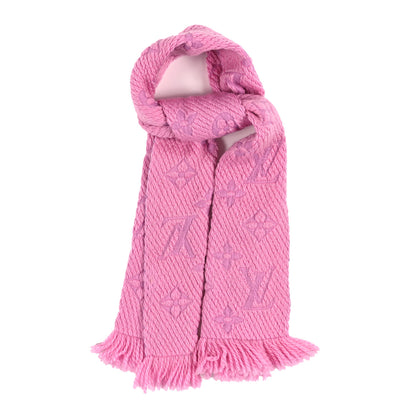 Louis Vuitton Wool Silk Logomania Scarf Rose 1 of 3