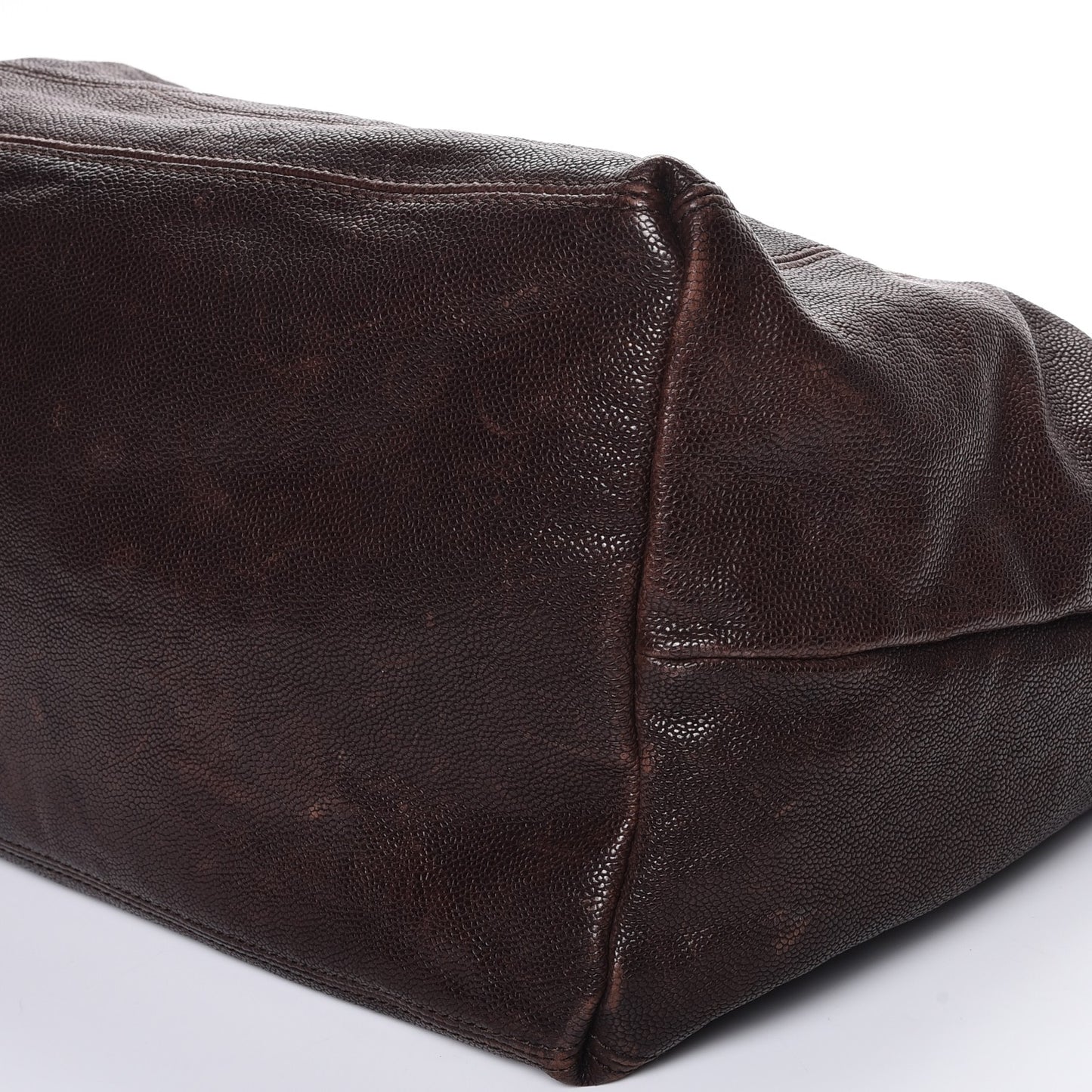 Distressed Caviar XL Coco Cabas Brown