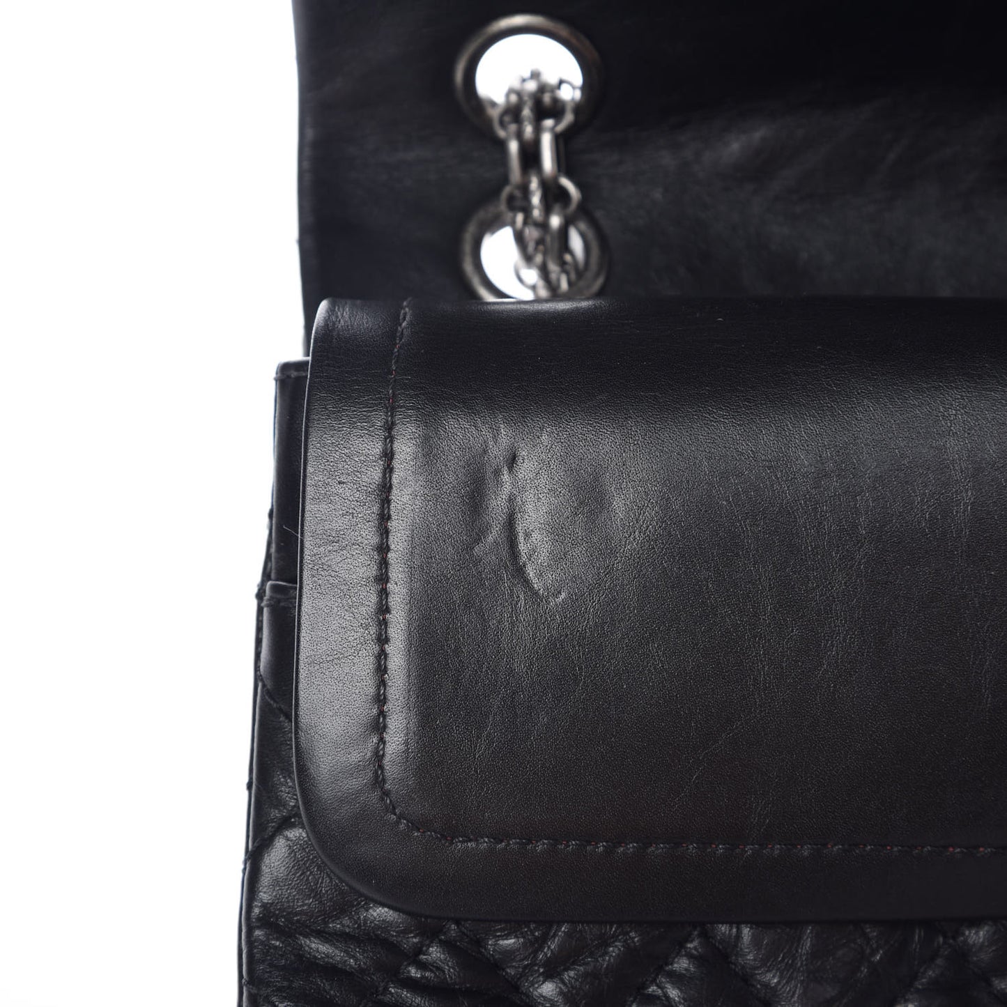 Aged Calfskin Quilted 2.55 Reissue 225 Flap Black
