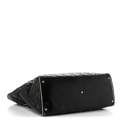 Chanel Lambskin Quilted Large East West Tote Black 4 of 10