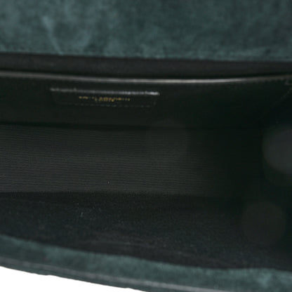 Saint Laurent Suede Mixed Matelasse Triquilt Medium Monogram Envelope Satchel Algae 5 of 11