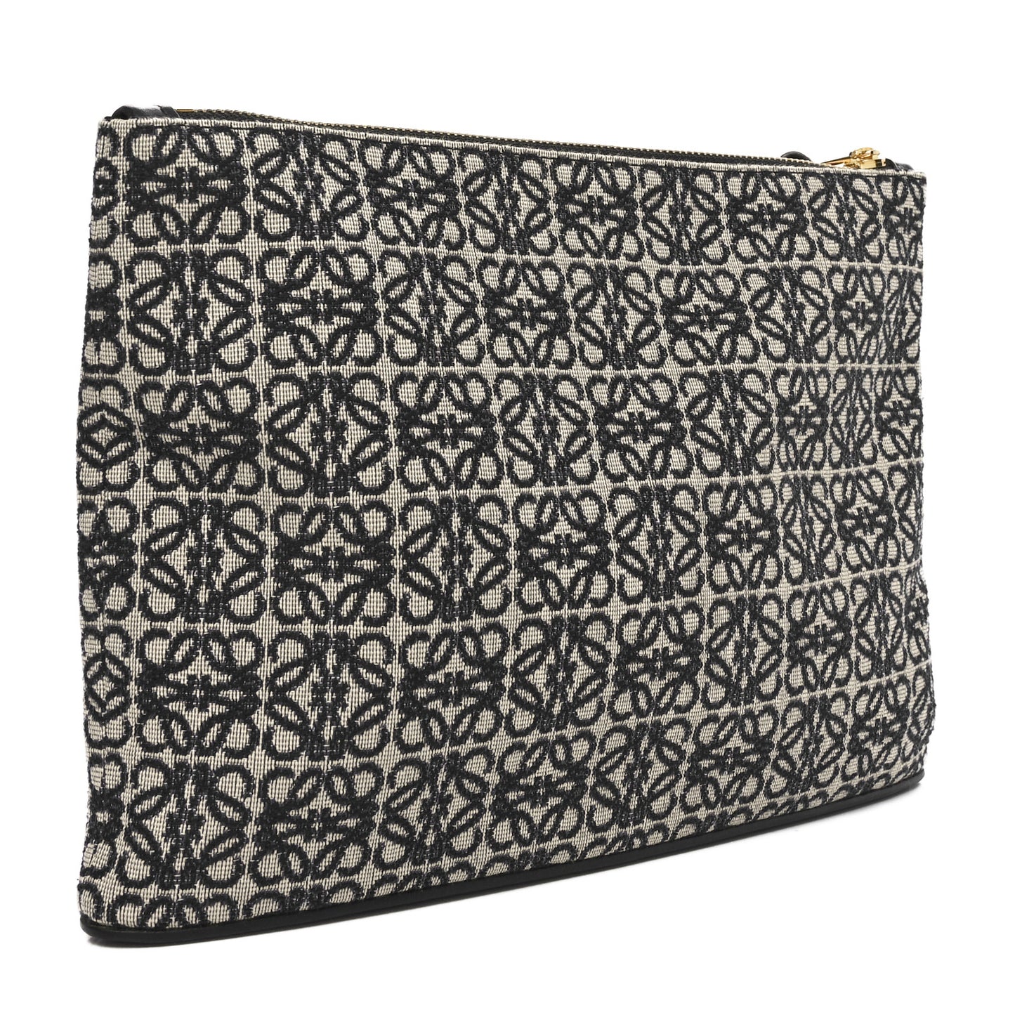 Jacquard Anagram Calfskin Pouch Blue Beige