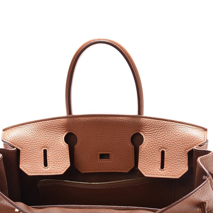 Hermes Taurillon Clemence Lizard Club Birkin 30 Gold Marron D'Inde 26 of 34