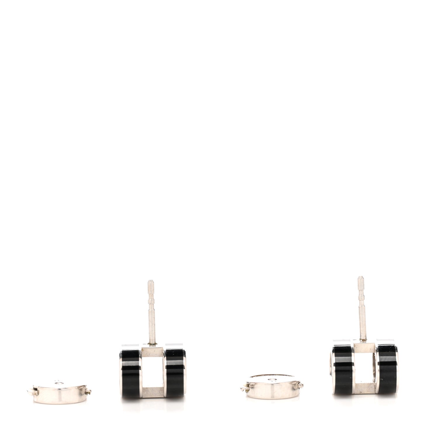 Palladium Lacquered Mini Pop H Earrings Black