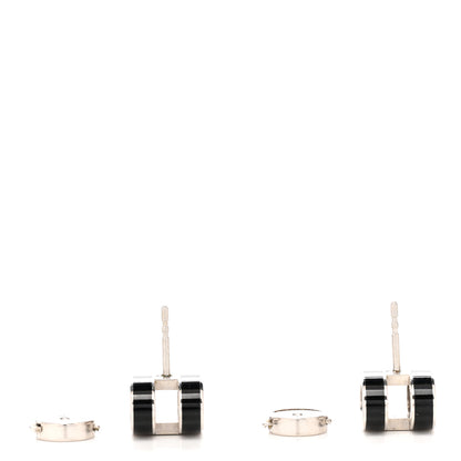 Hermes Palladium Lacquered Mini Pop H Earrings Black 3 of 6