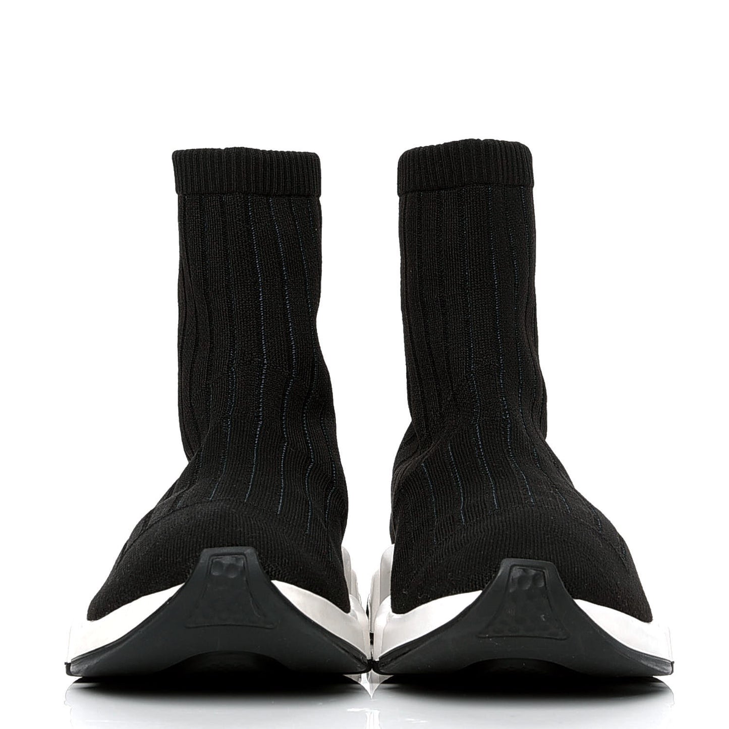 Ribbed Effect Knit Hi Speed Sneakers 42 Black Bleu