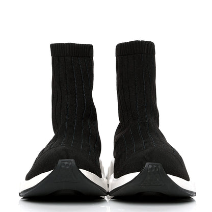 Balenciaga Ribbed Effect Knit Hi Speed Sneakers 42 Black Bleu 2 of 4