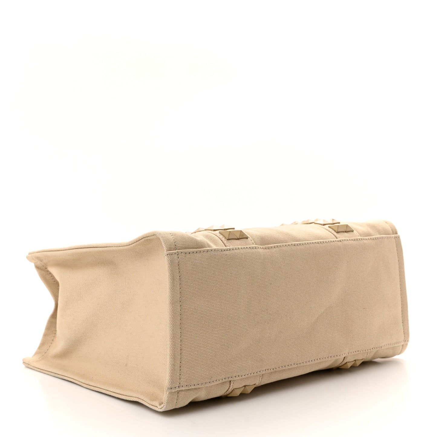 Cotton Canvas Medium The Stud Tote Bag Beige