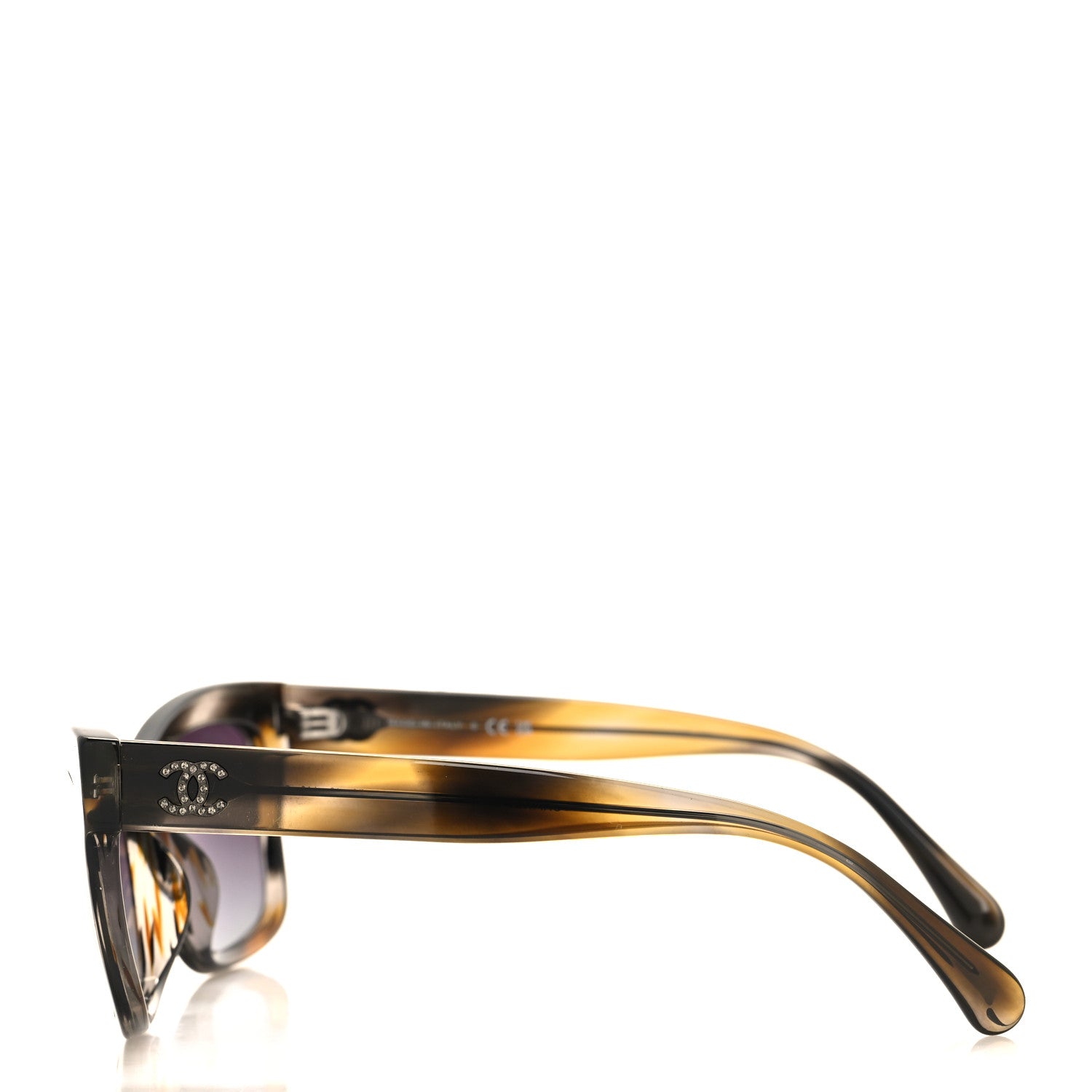 Chanel Acetate Crystal CC Rectangle Sunglasses 5496-B-A Tortoise 3 of 7