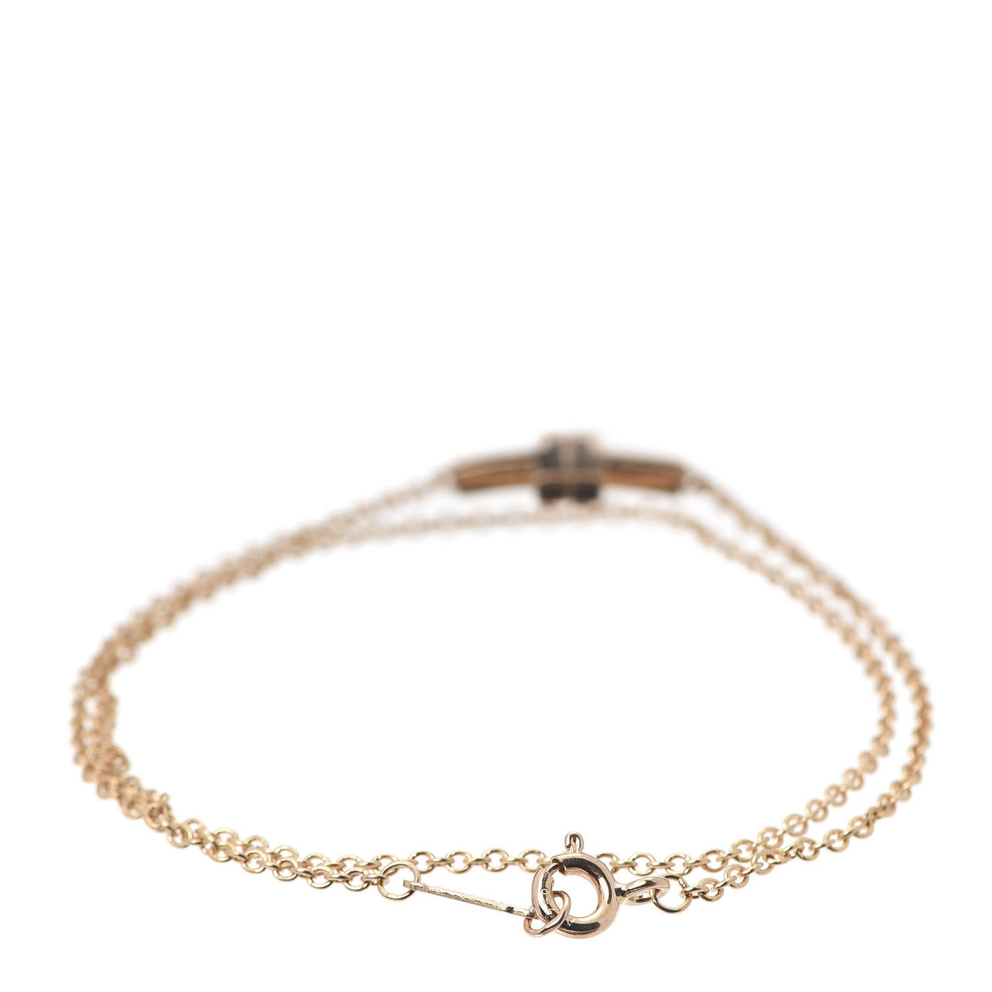 18K Rose Gold T Double Chain Bracelet