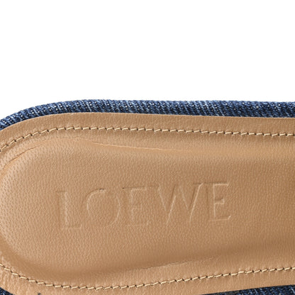 Loewe Washed Denim Calfskin Gate Mule Sandals 38 Blue Tan 8 of 9