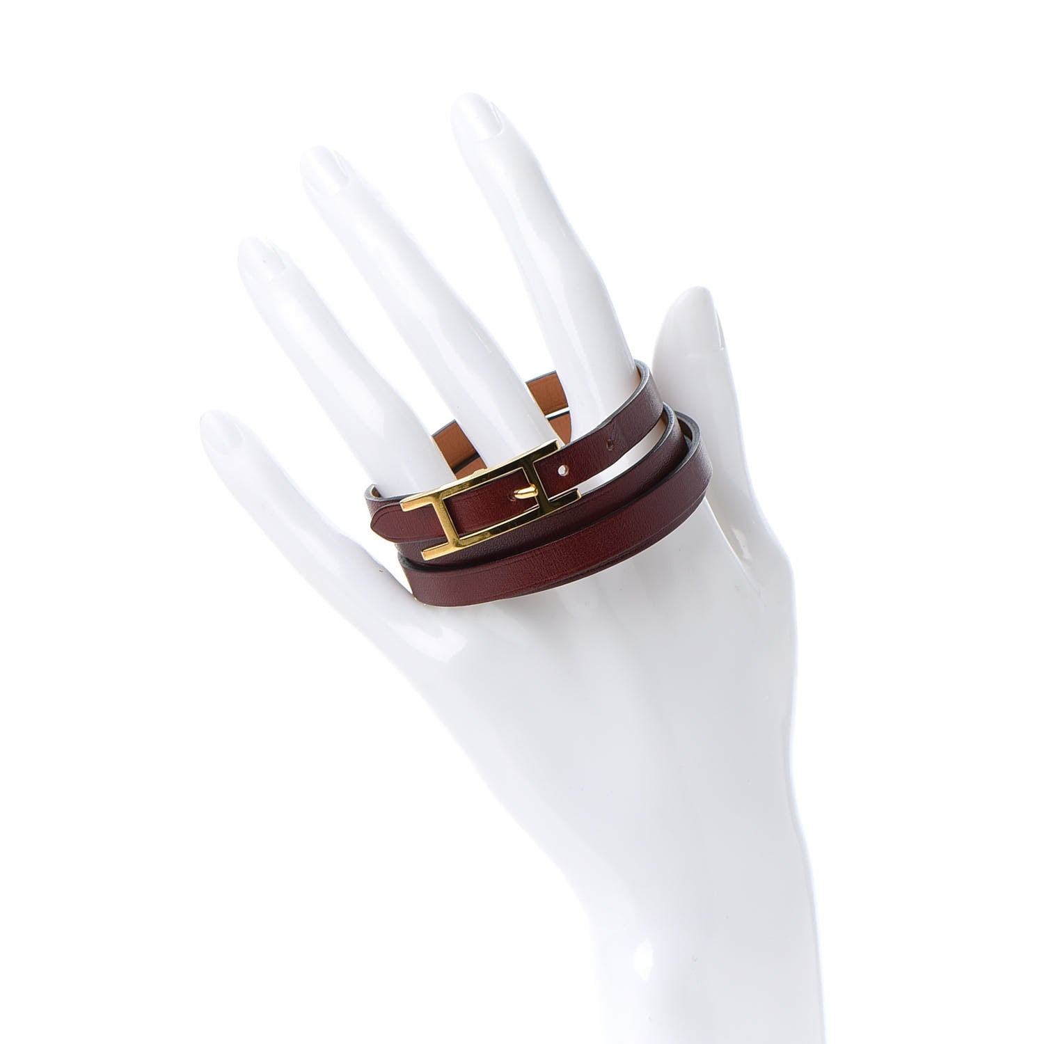 Hermes Swift Hapi 3MM Triple Tour Bracelet M Bordeaux 2 of 6