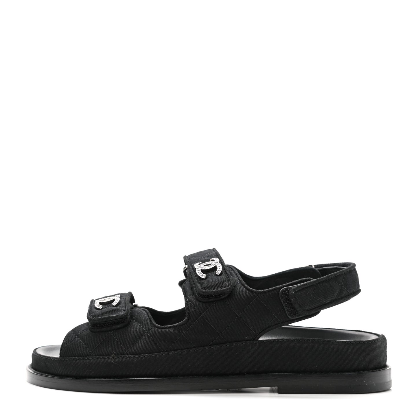 Mixed Fibers Velcro Dad Sandals 35.5 Black