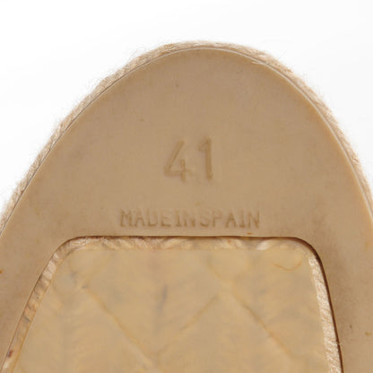 Chanel Lambskin CC Espadrilles 41 Beige Black 6 of 7