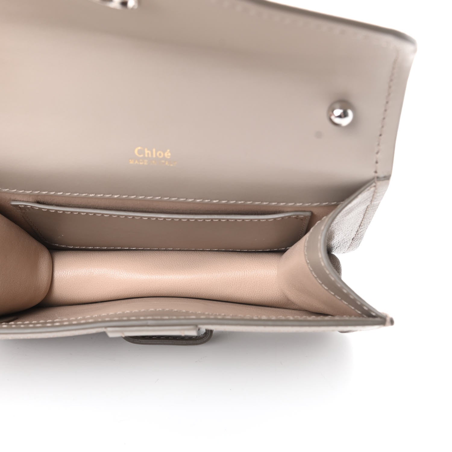 Chloe Shiny Goatskin Calfskin Mini Aby Chain Shoulder Bag Motty Grey 5 of 12