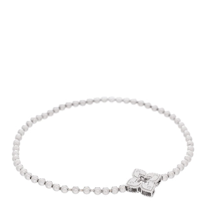Roberto Coin 18K White Gold Diamond Small Venetian Princess Flower Stretch Bracelet 1 of 4