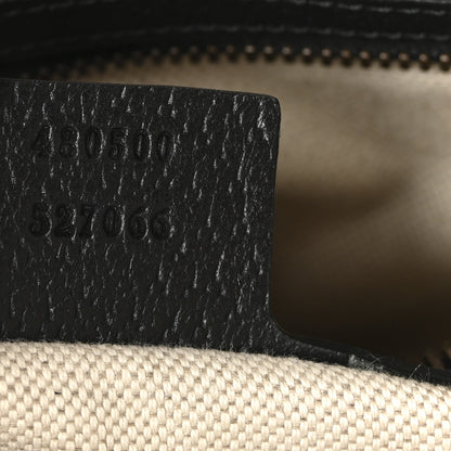 Gucci Suede Daino Textured Dollar Calfskin Web Medium Duffle Bag Black 7 of 10