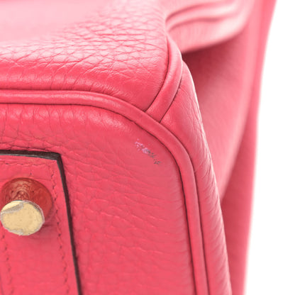 Hermes Taurillon Clemence Birkin 30 Rose Extreme 10 of 11