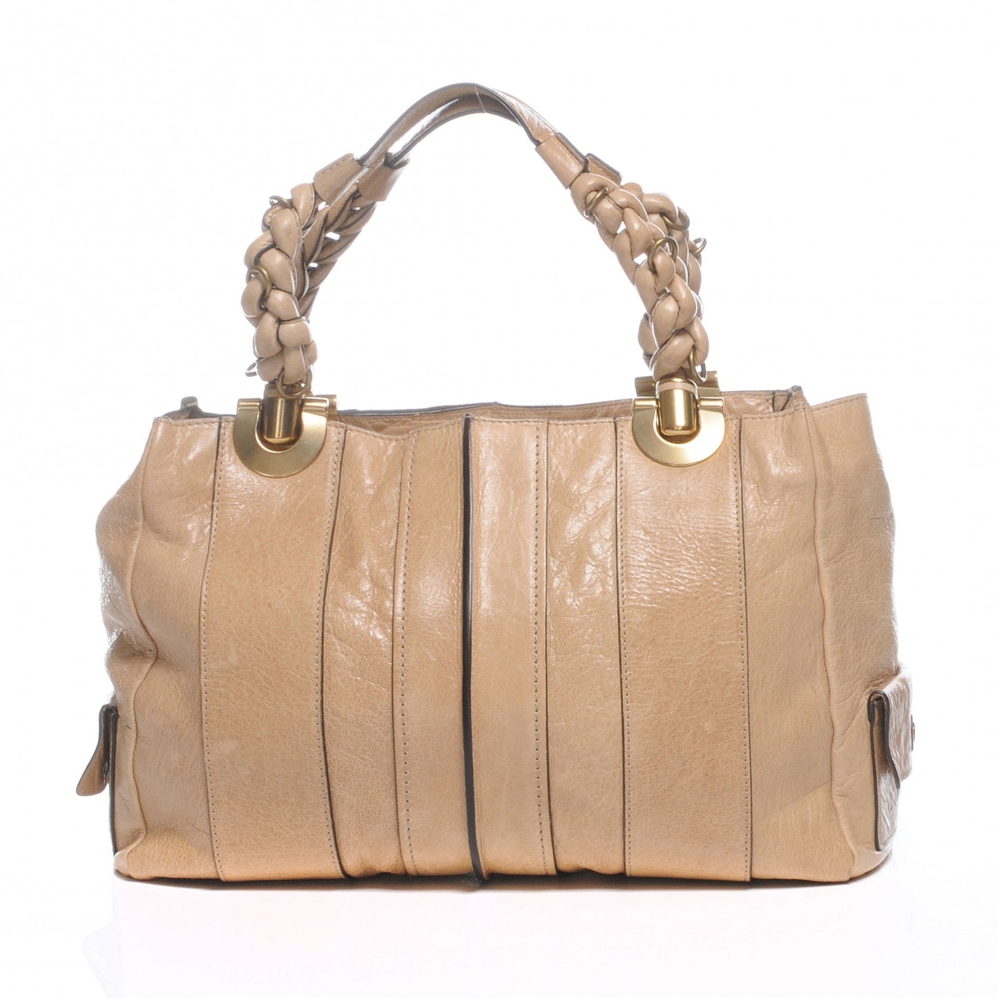 Leather Heloise Satchel Beige