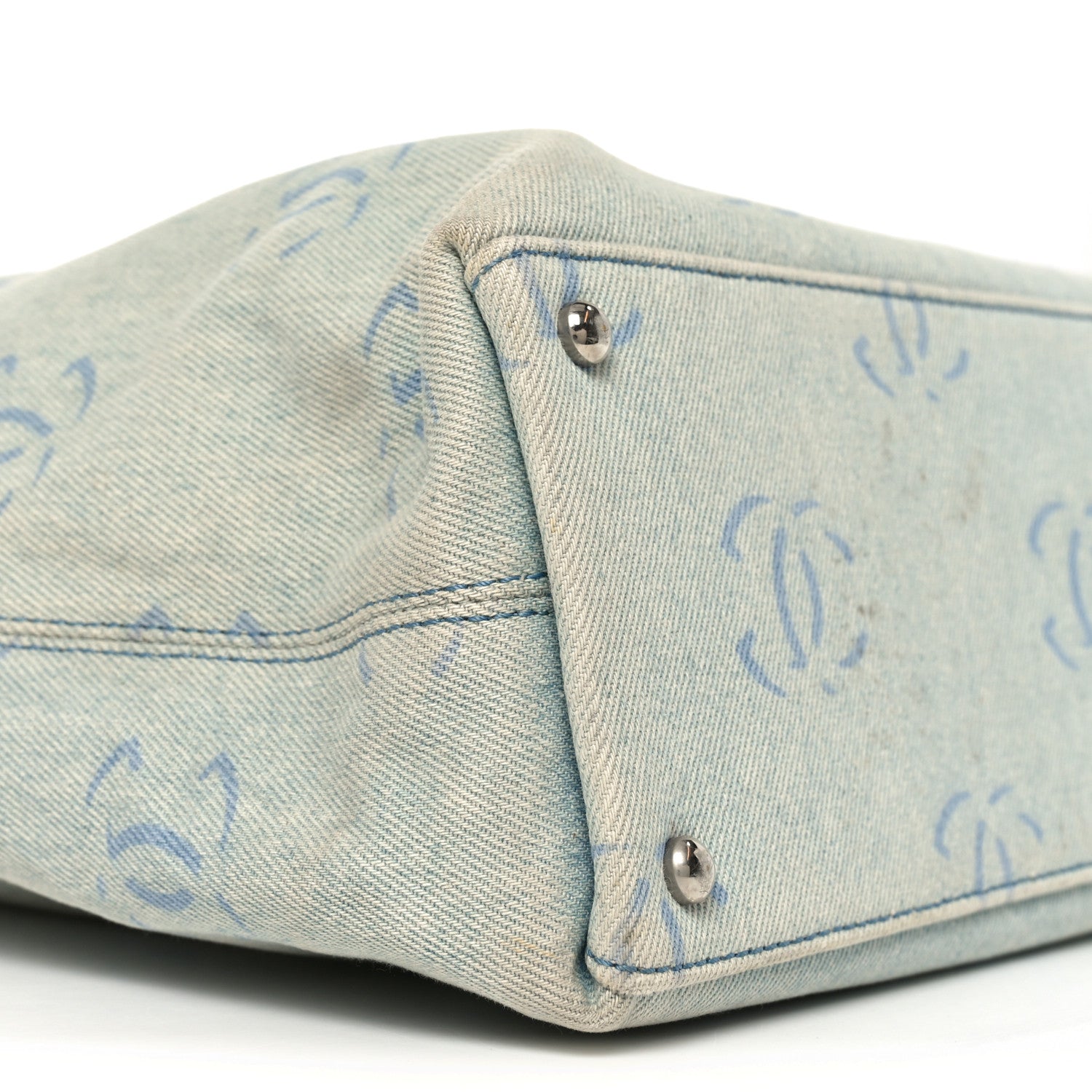 Chanel Denim Large CC Tote Light Blue 17 of 19