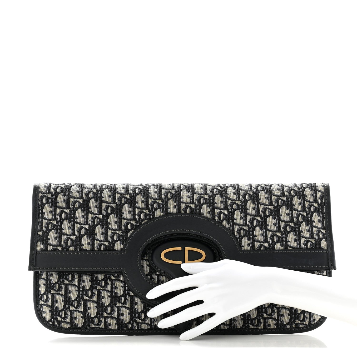 Christian Dior Oblique Fold Over Clutch Blue 2 of 8