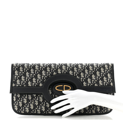 Christian Dior Oblique Fold Over Clutch Blue 2 of 8