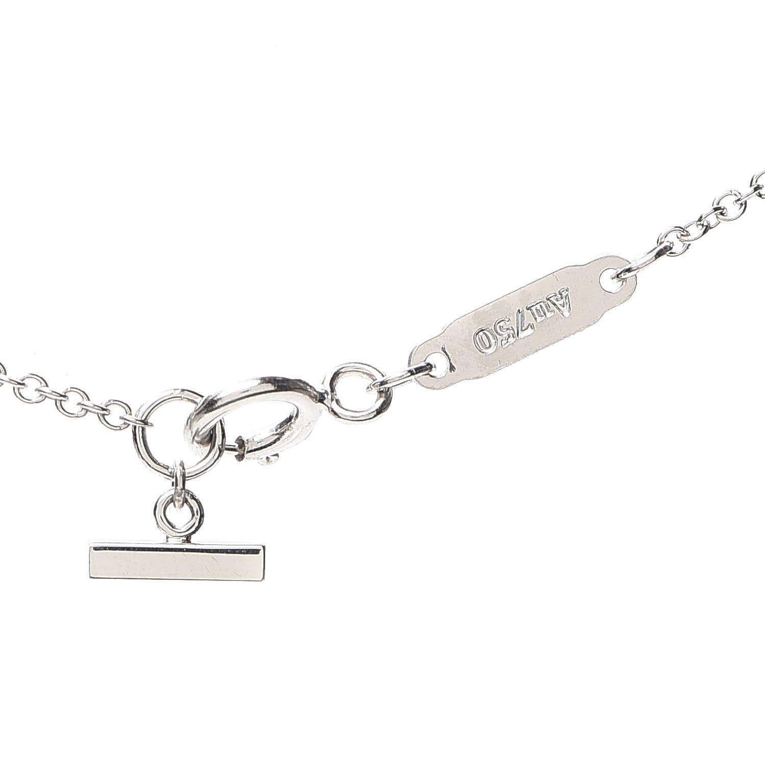Tiffany 18K White Gold Diamond Mini T Smile Pendant Necklace 4 of 6