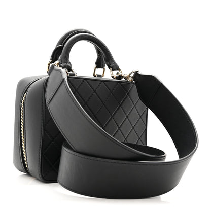 Chanel Calfskin Quilted Travel Kit Vanity Case Black 3 of 11