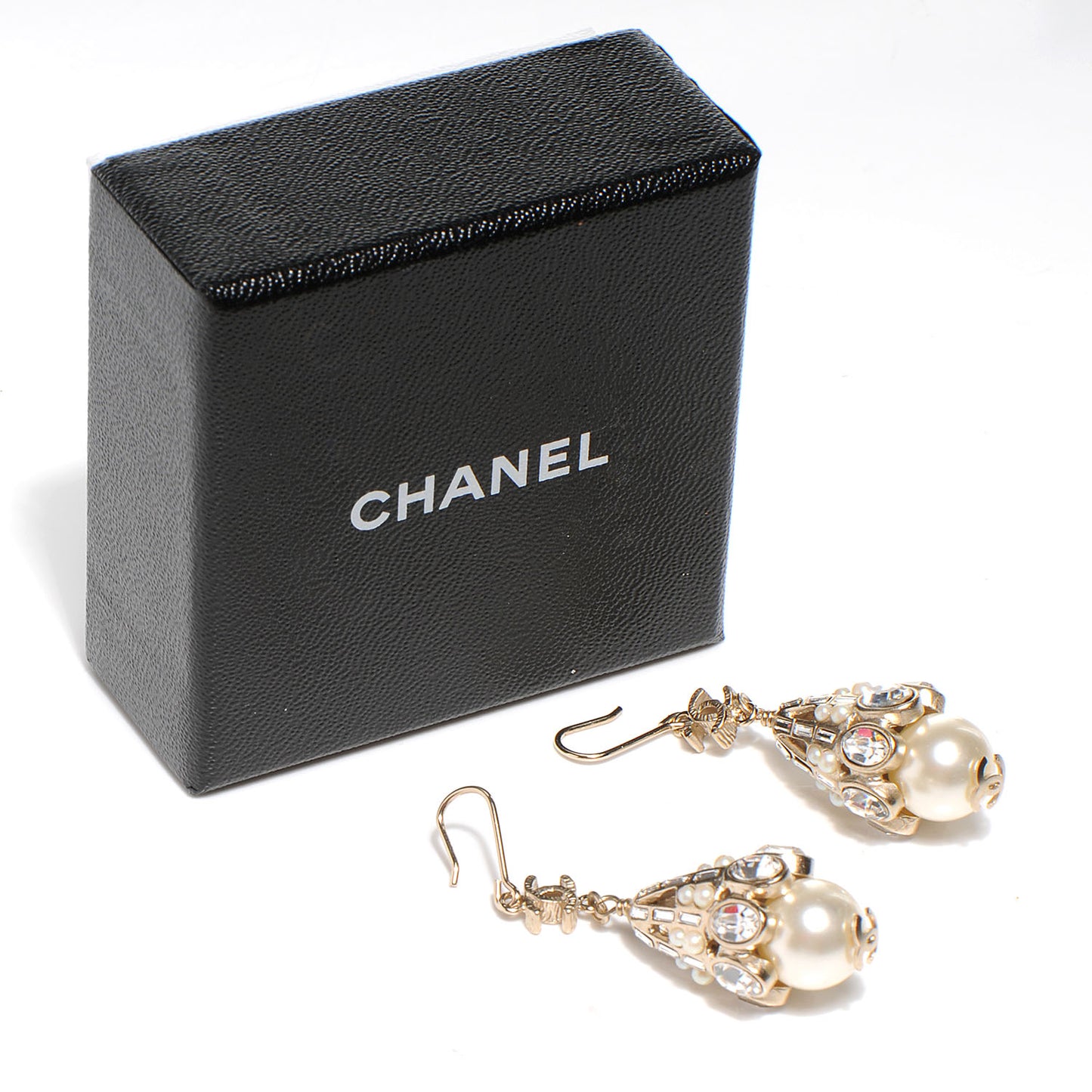 Crystal Faux Pearl Dangle Earrings