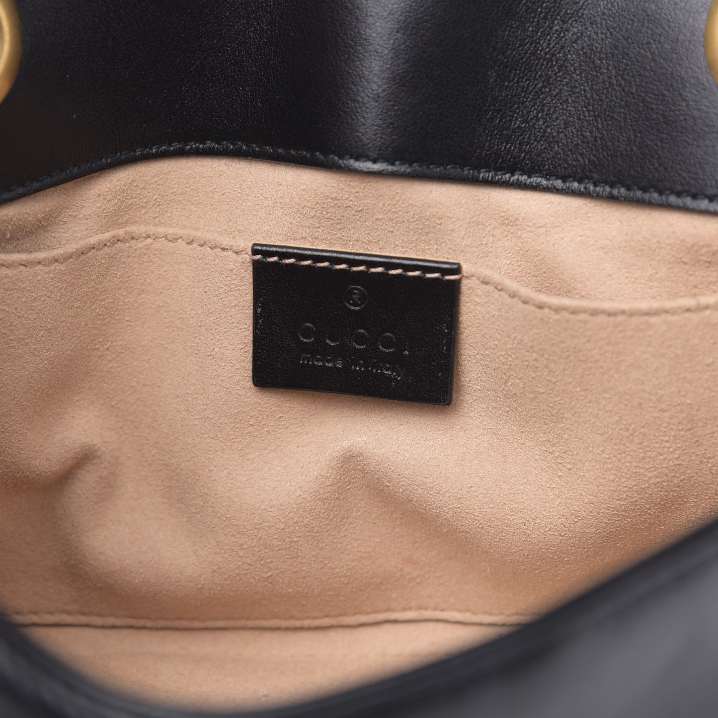 Calfskin Matelasse Mini GG Marmont Shoulder Bag Black