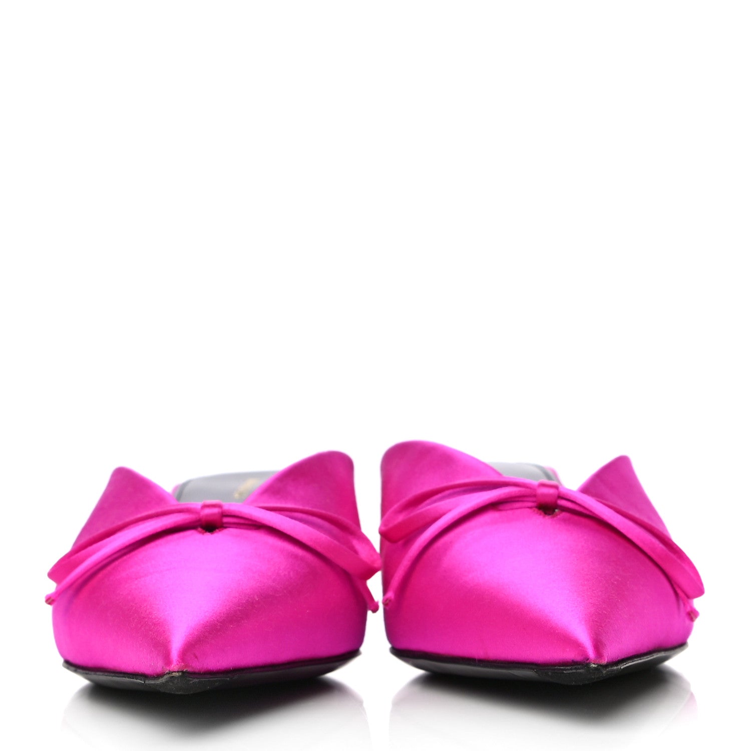 Balenciaga Satin Pointed Toe Knife 40mm Mules 38 Rose Fuchsia 4 of 19