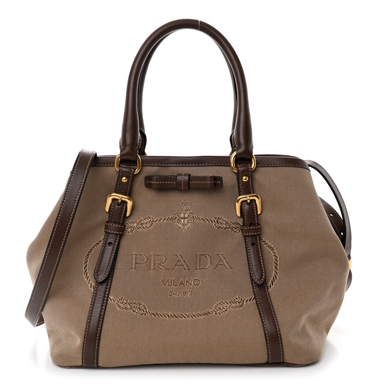 Prada Jacquard Logo Tote Corda Bruciato 1 of 10