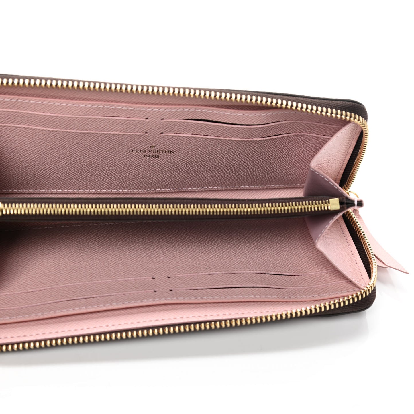 Damier Ebene Clemence Wallet Rose Ballerine