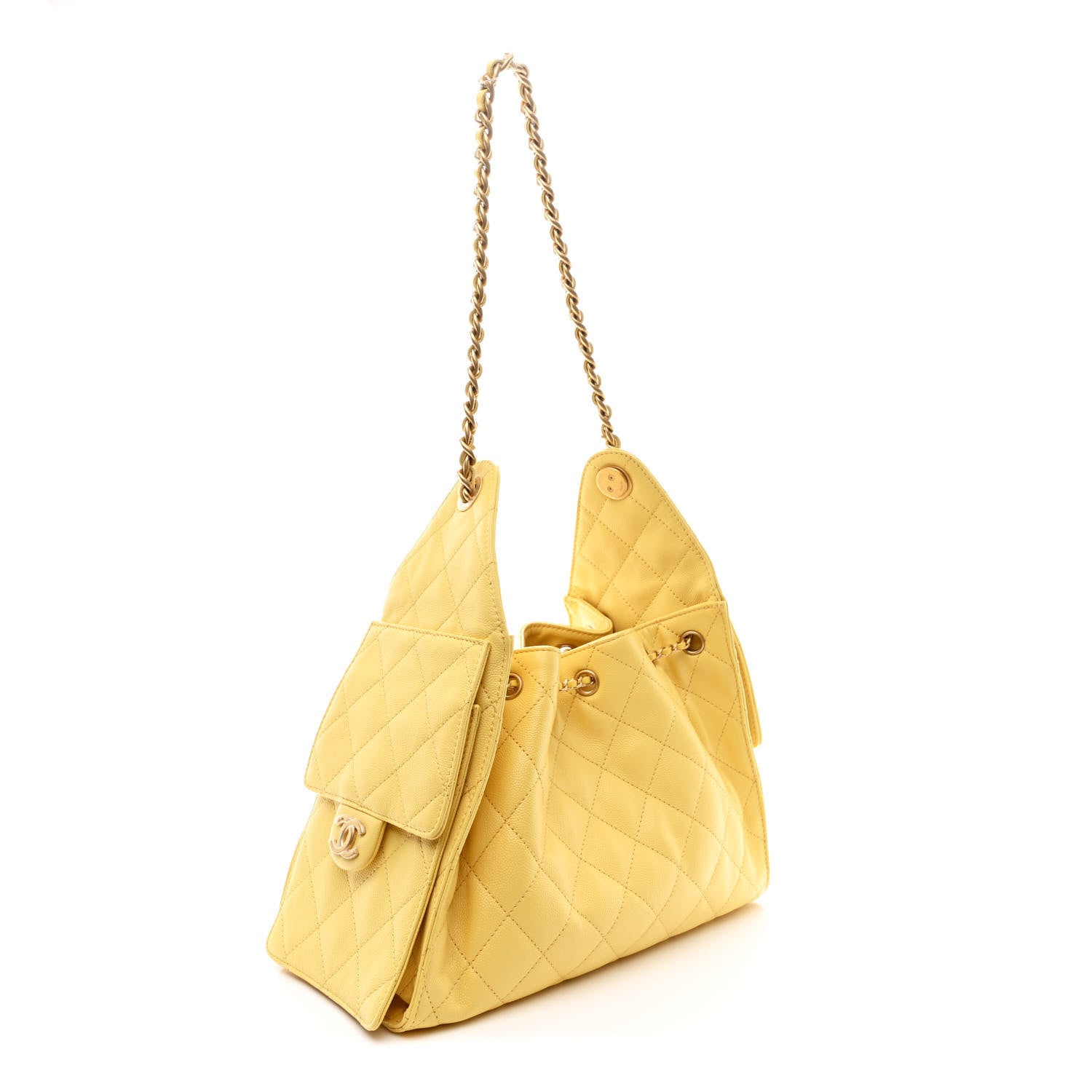 Chanel Caviar Quilted Small Chanel 25 Handbag Light Yellow 3 of 11