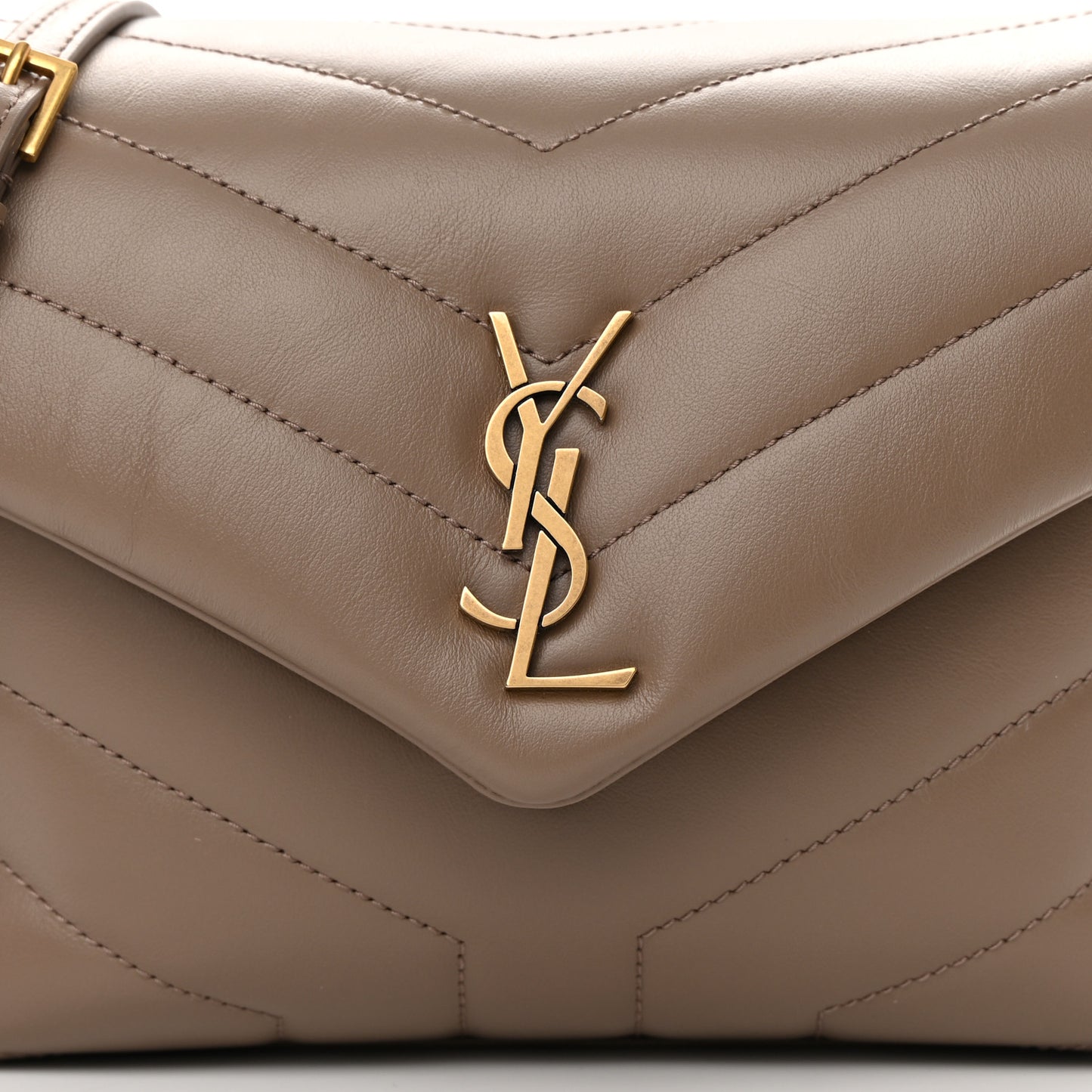 Calfskin Y Quilted Monogram Toy Loulou Crossbody Bag Taupe