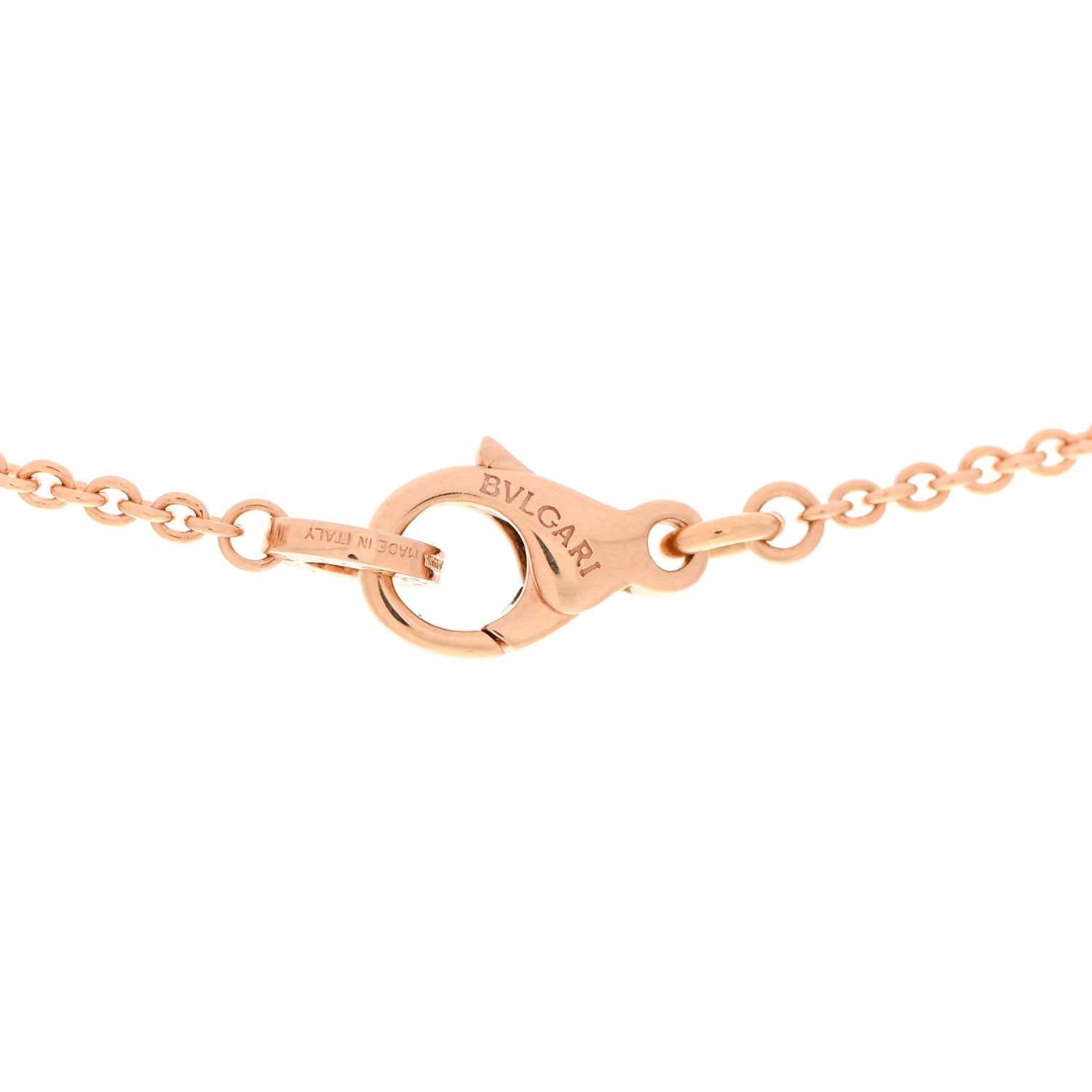 Bulgari 18K Rose Gold White Ceramic Diamond B.Zero1 Pendant Necklace 4 of 11