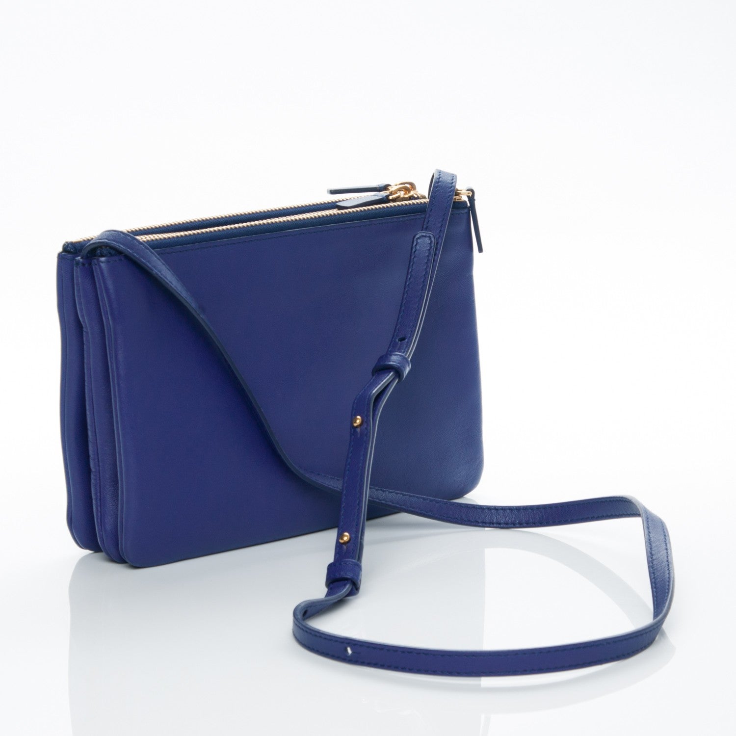 Celine Lambskin Small Trio Crossbody Bag Indigo 3 of 6