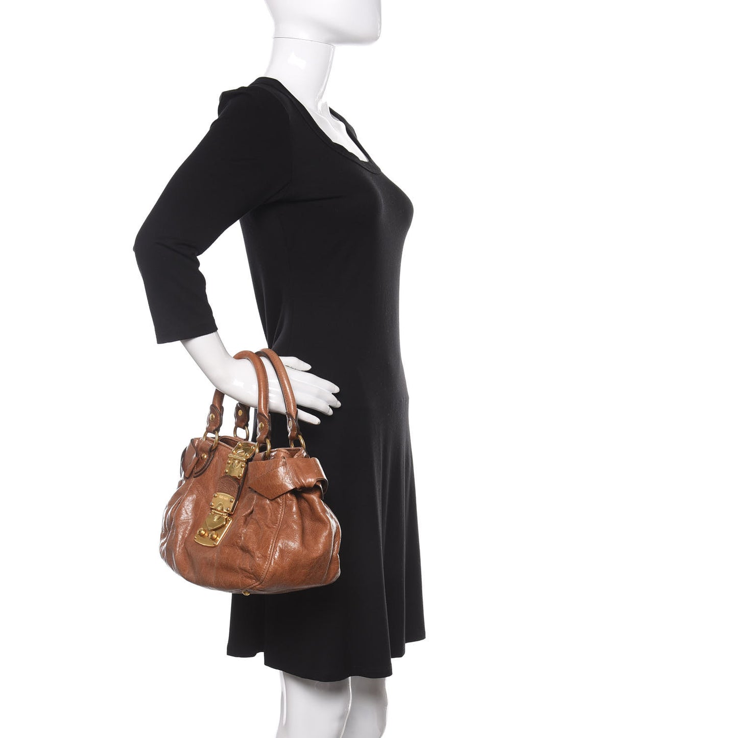 Vitello Lux Mini Bow Bag Brown