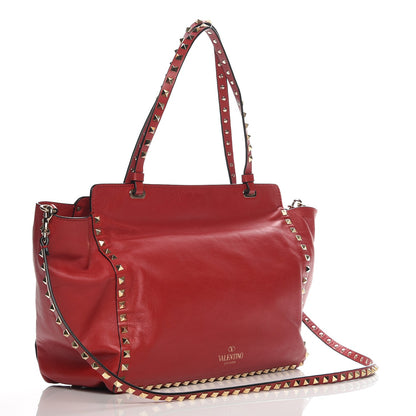 Valentino Garavani Vitello Medium Rockstud Tote Rosso Valentino 4 of 8